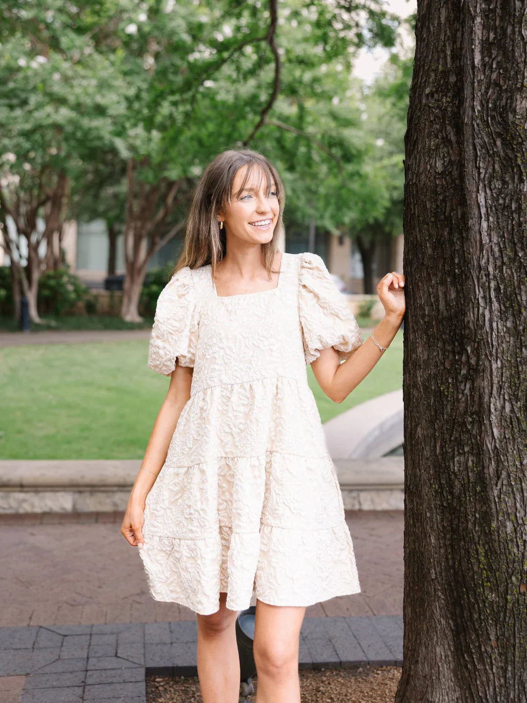 Floral Embroidered Dress, Linen