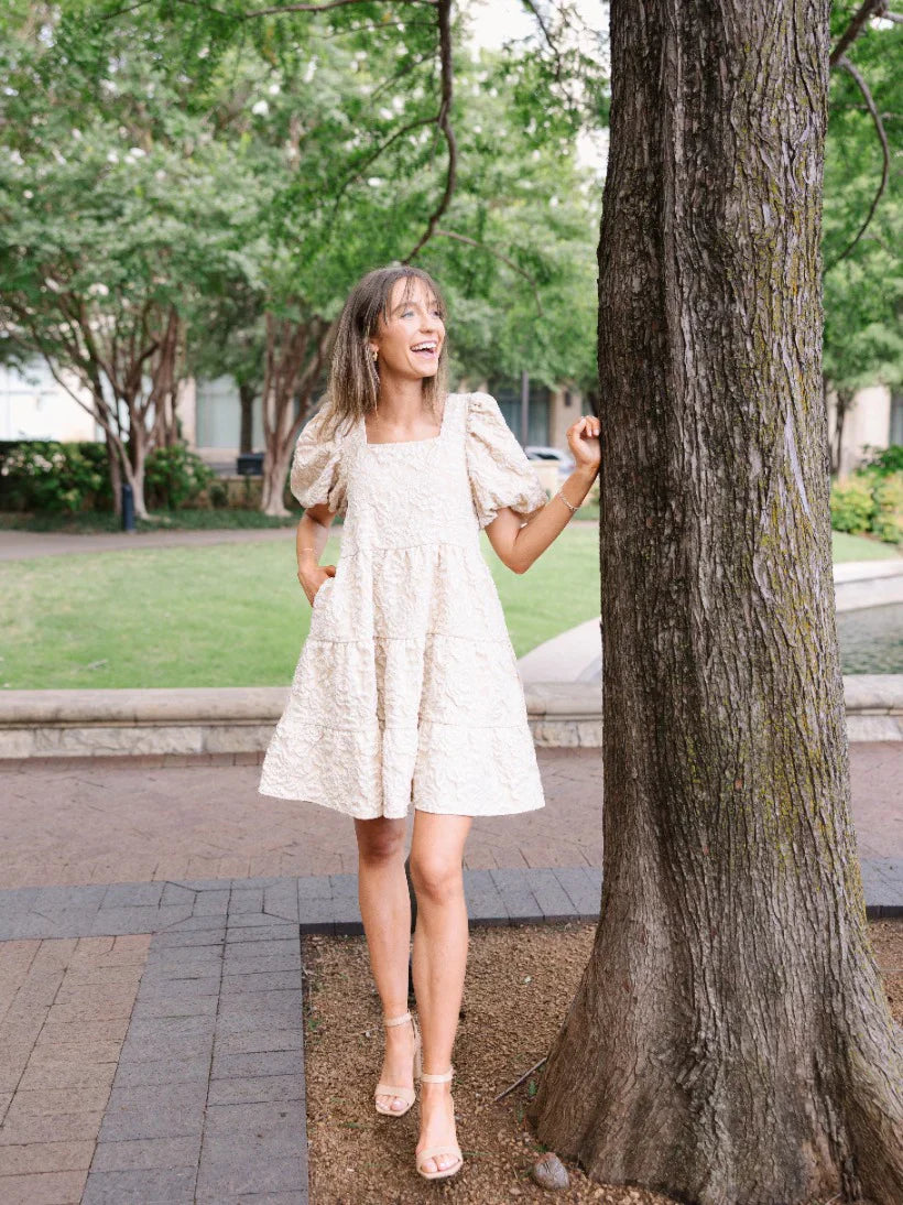 Floral Embroidered Dress, Linen