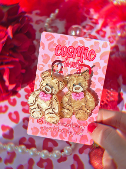 Valentines Day Teddy Bear Earrings