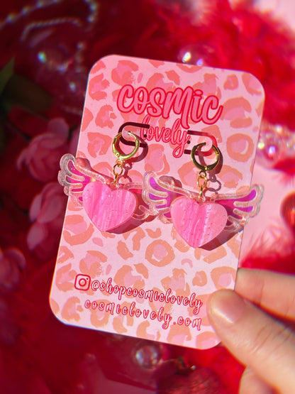 Winged Heart Earrings