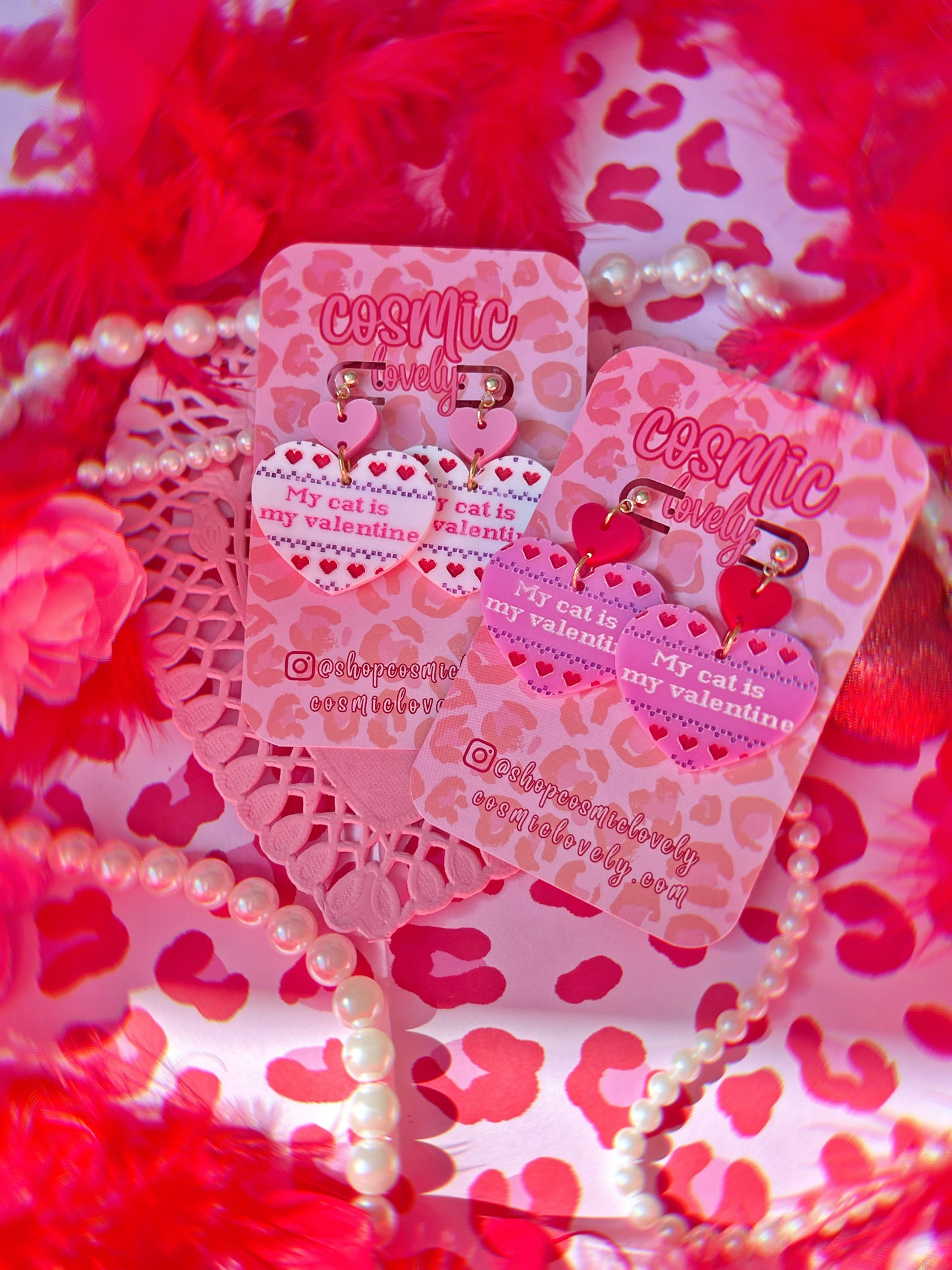 My Cat is My Valentine Earrings