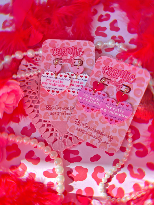 My Cat is My Valentine Earrings