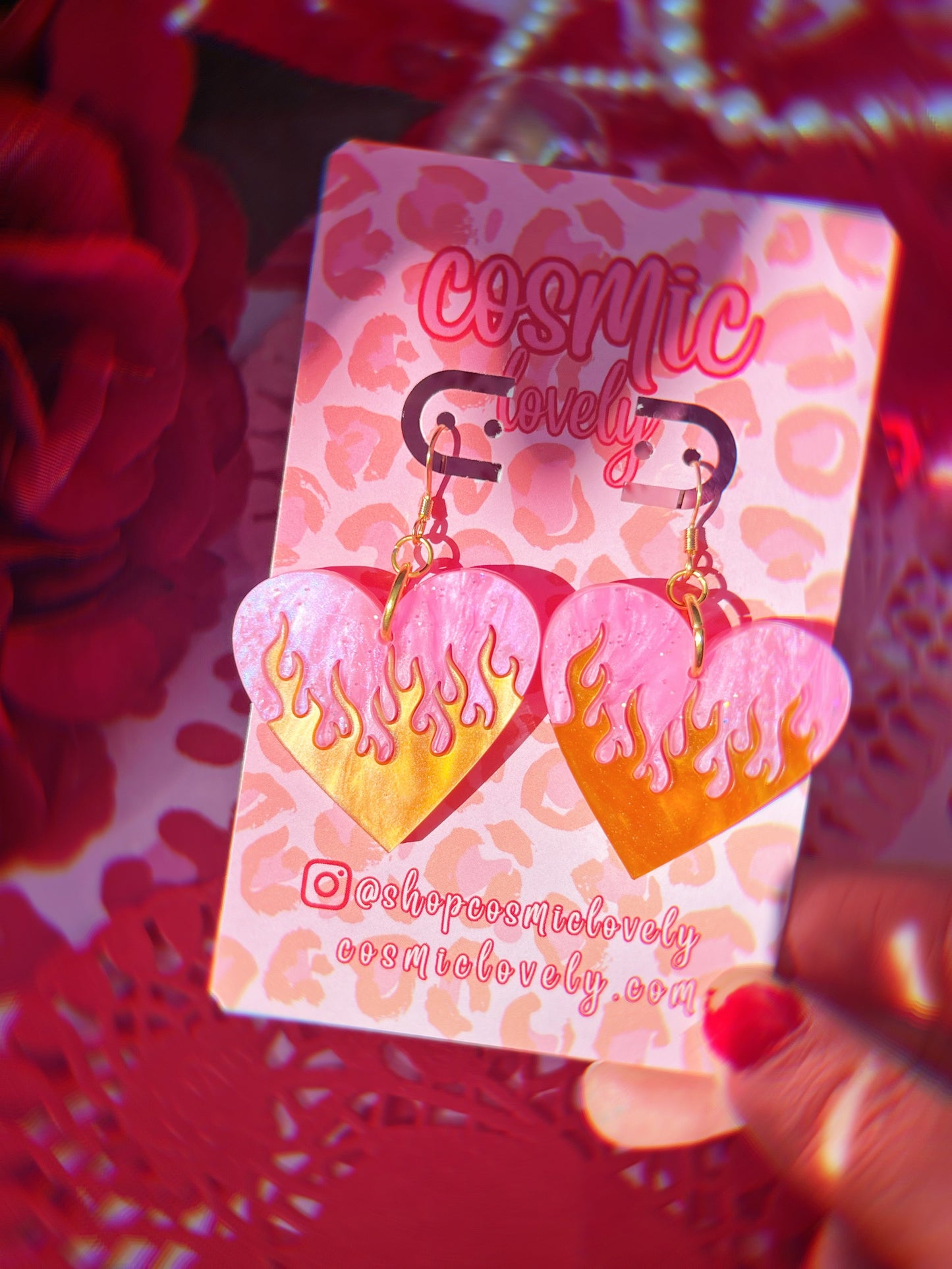 Flaming Heart Earrings