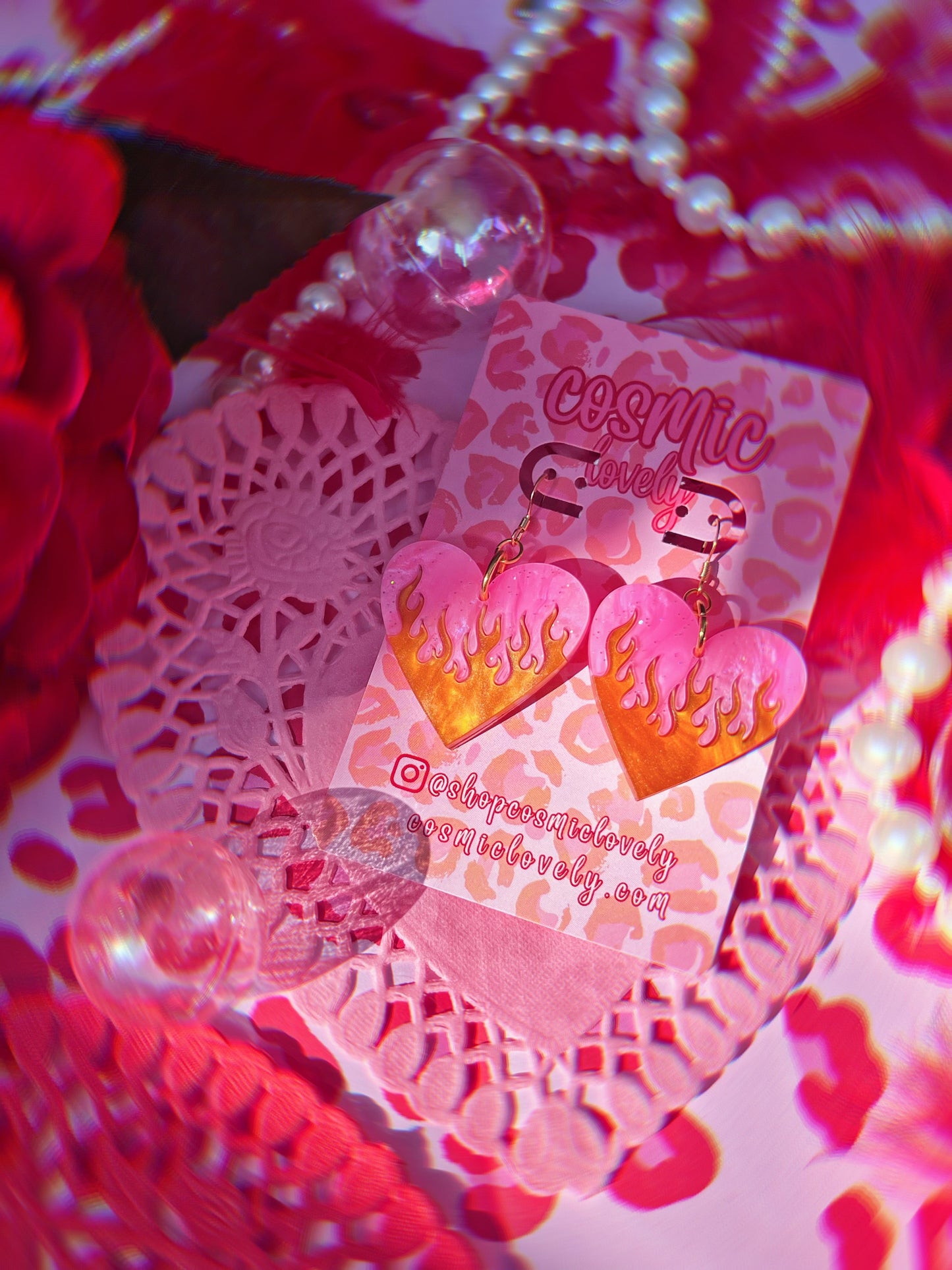 Flaming Heart Earrings