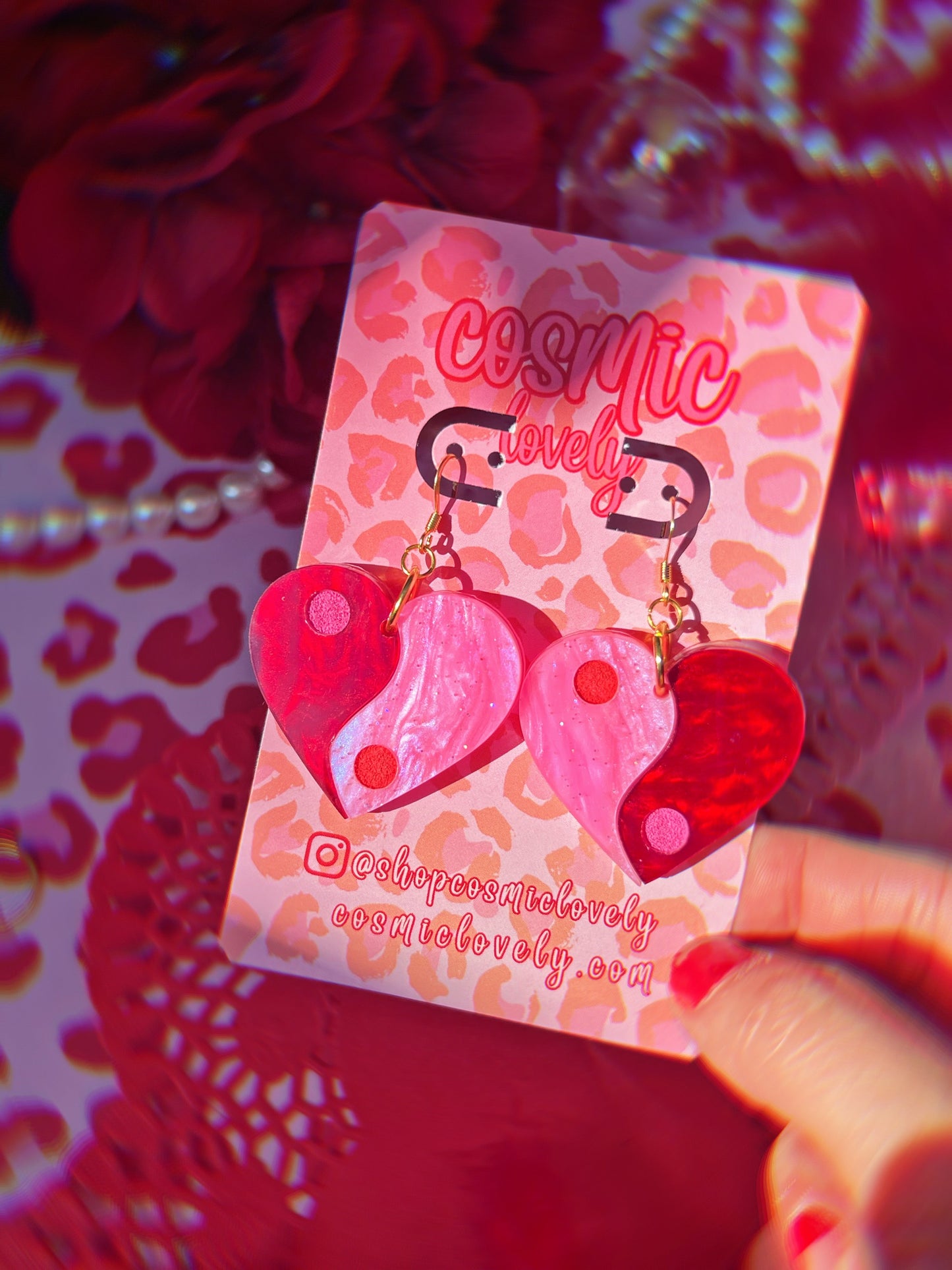 Yin Yang Heart Earrings