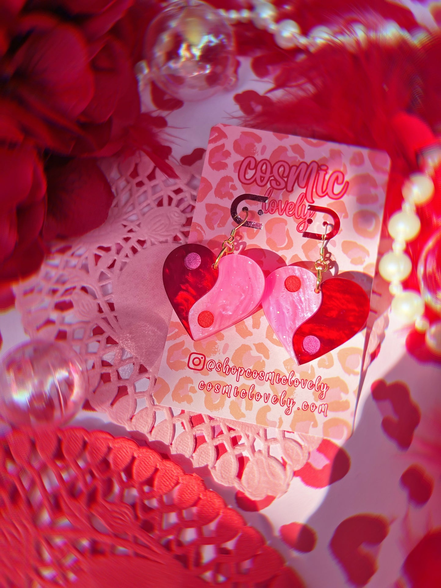 Yin Yang Heart Earrings