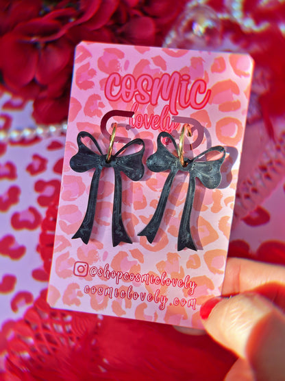 Bright Pink Coquette Bow Earrings