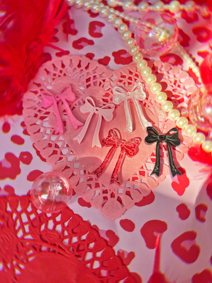 Bright Pink Coquette Bow Earrings