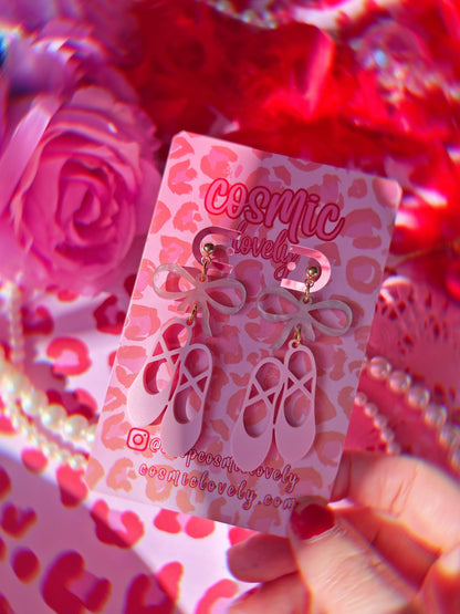 Pastel Pink Ballerina Earrings