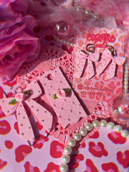 Coquette Pink Pearl Bow H2.0 Cup Topper 40oz | 30oz | 20 oz