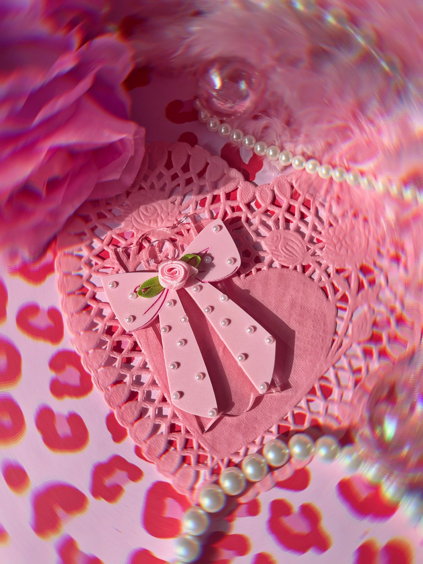 Coquette Pink Pearl Bow H2.0 Cup Topper 40oz | 30oz | 20 oz