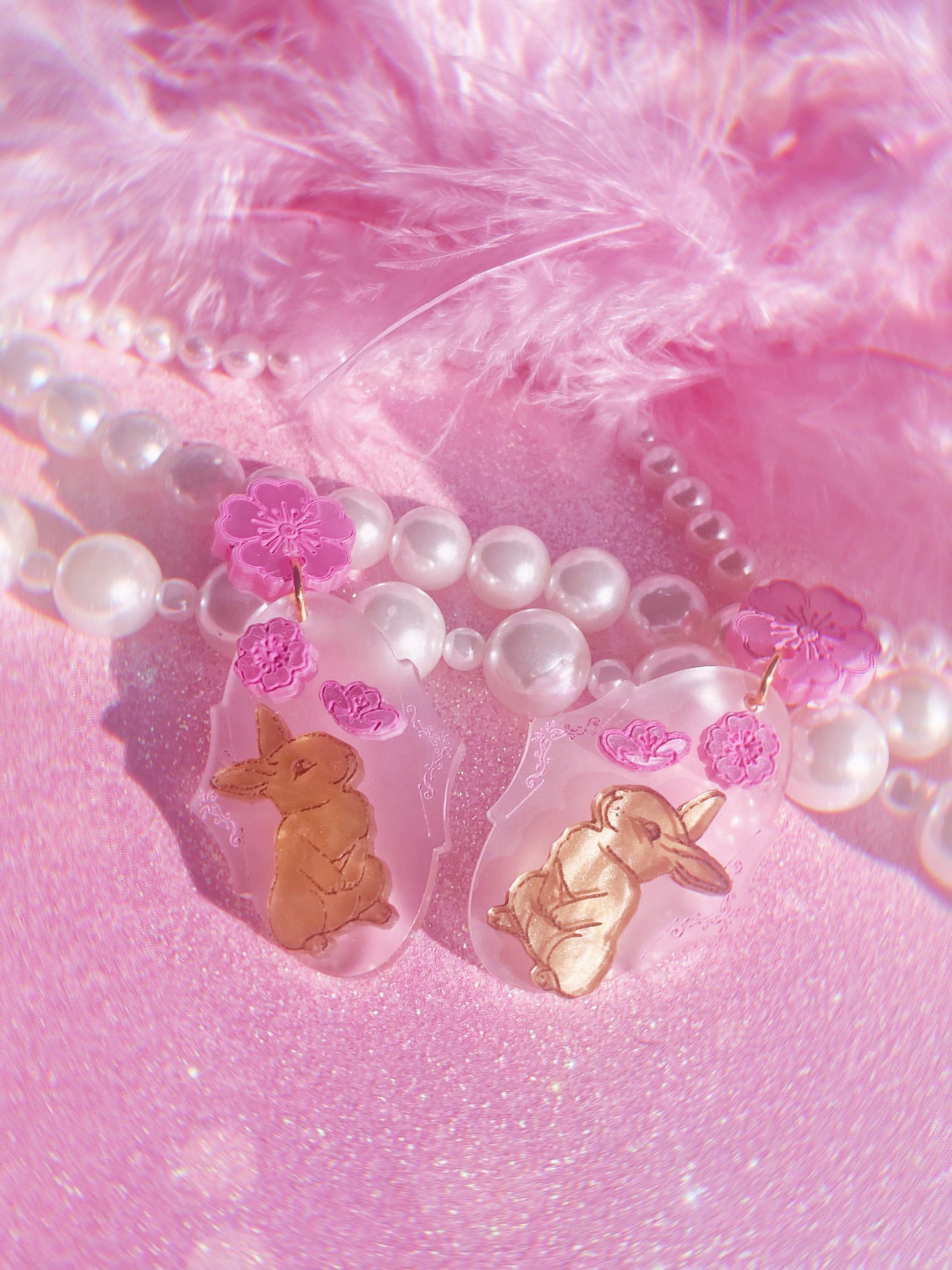 Cherry Blossom Bunny Earrings