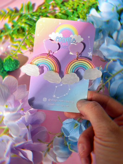 Pastel In the Clouds Rainbow Earrings