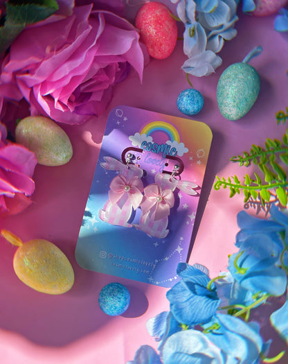 Pastel Gingham Coquette Bunny Earrings