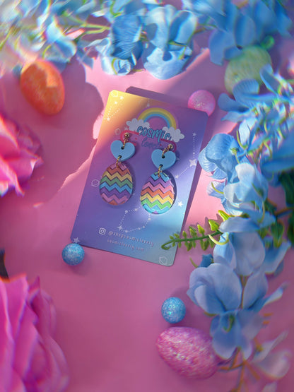 Pastel Rainbow Easter Egg Earrings