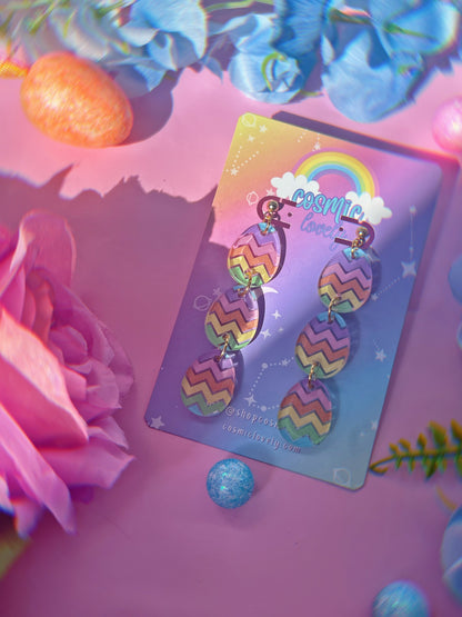 Pastel Rainbow Easter Egg Dangle Earrings