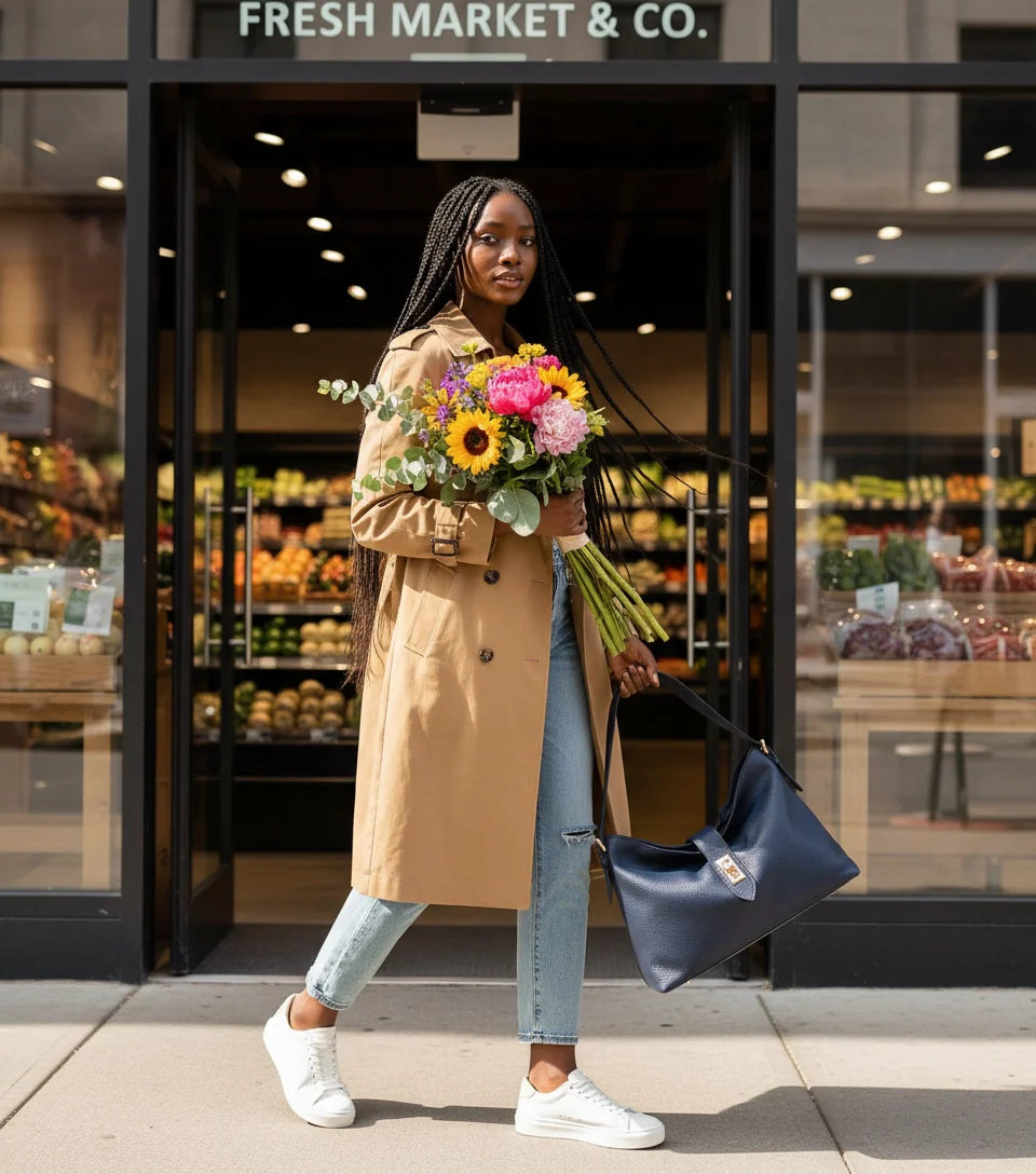 THE CLARA LEATHER SLOUCH BAG