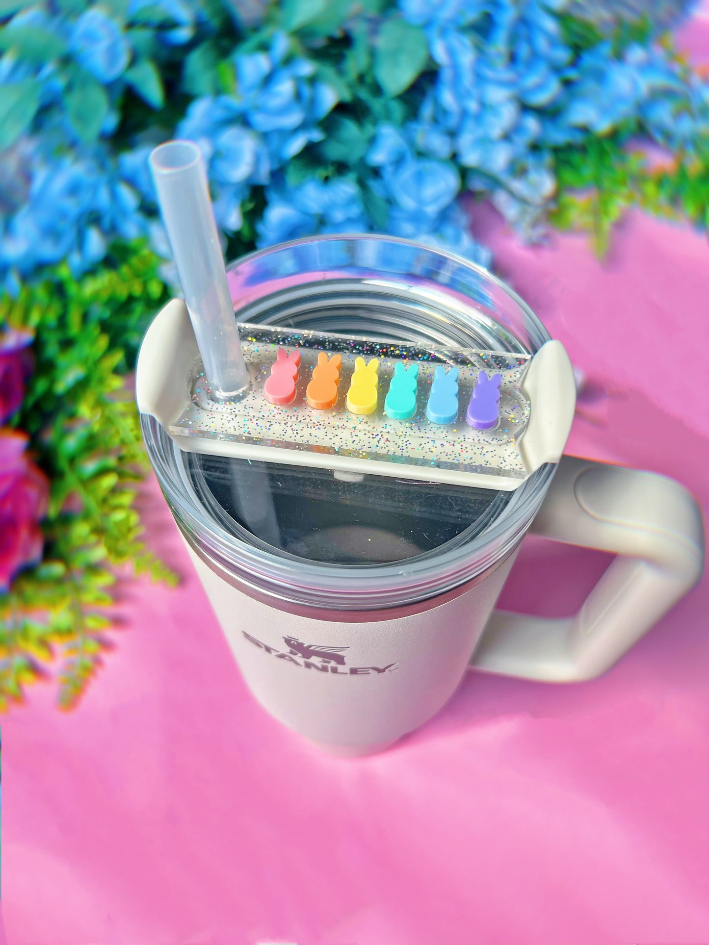 Rainbow Marshmallow Bunny Tumbler H2.0 Cup Topper 40oz | 30oz | 20 oz