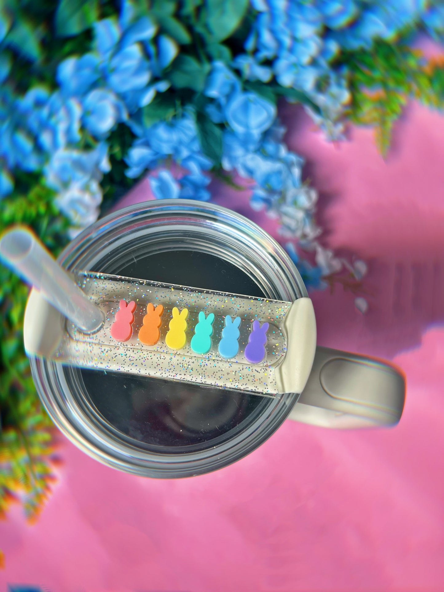 Rainbow Marshmallow Bunny Tumbler H2.0 Cup Topper 40oz | 30oz | 20 oz