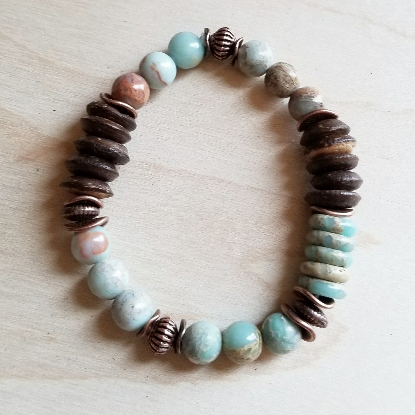 Aqua Terra and Wood Bracelet 239B