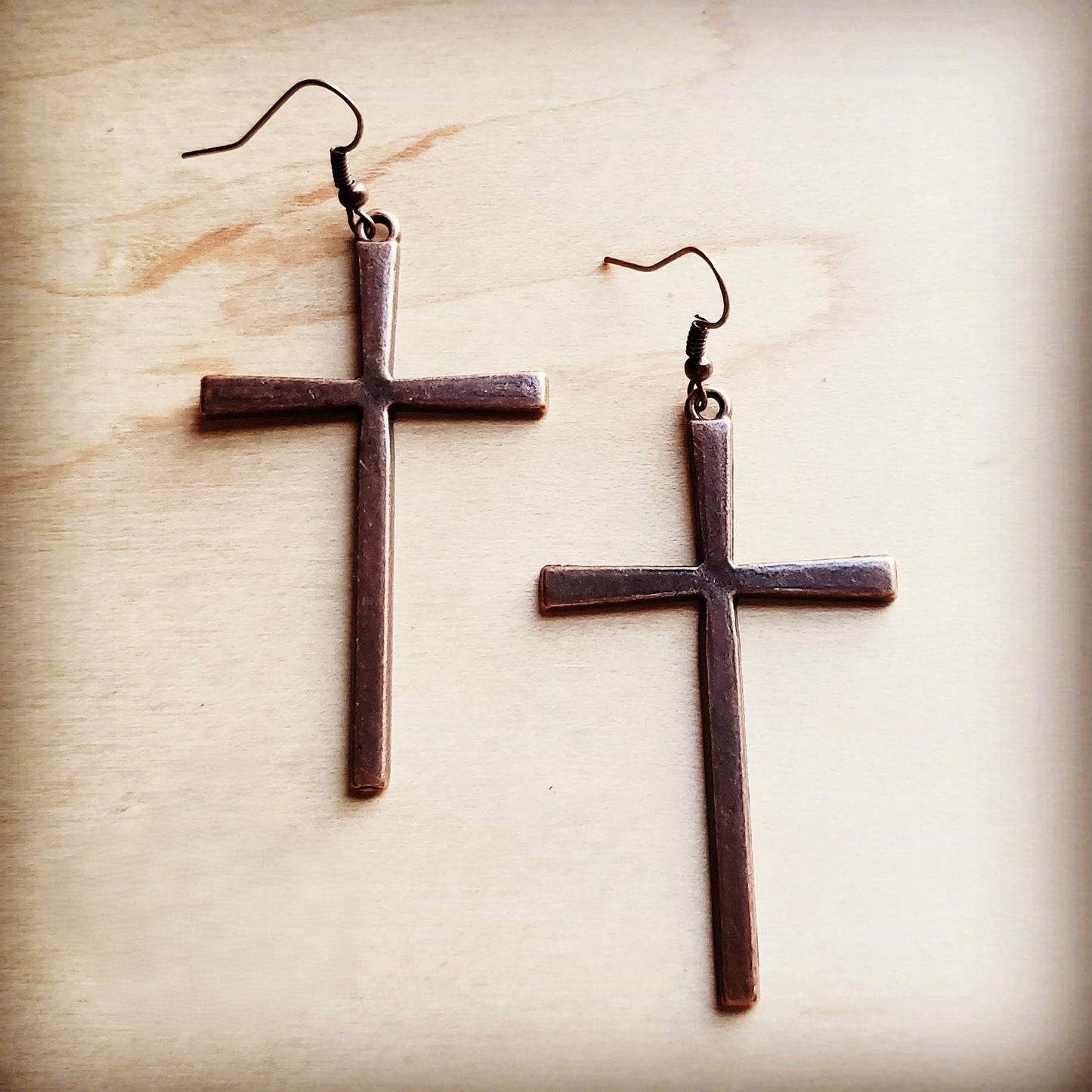 Copper Cross Earrings 235Q