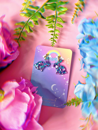 Confetti Glitter Easter Bunny Earrings