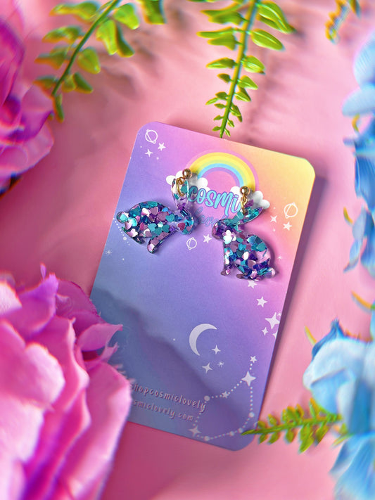 Confetti Glitter Easter Bunny Earrings