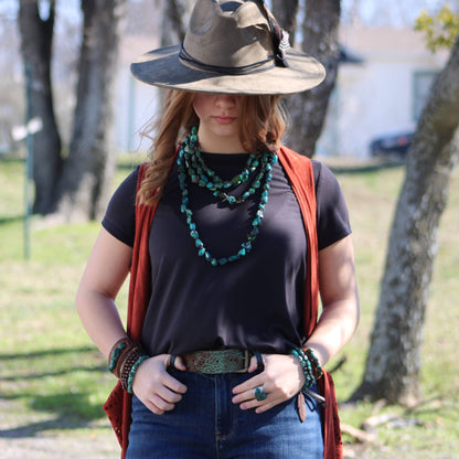 Wood Beaded Stretch Bracelet 800o