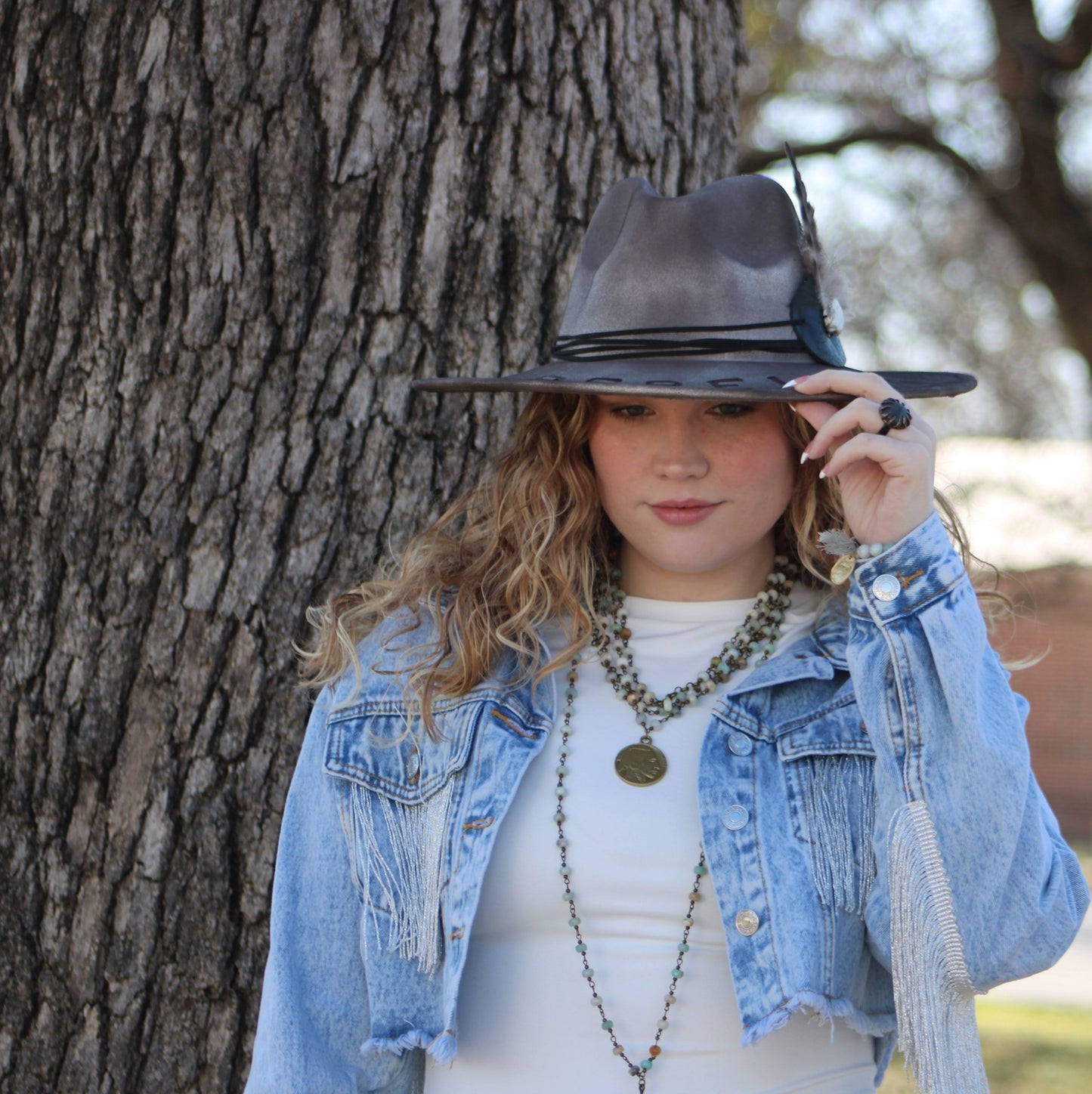Amazonite Collar-Length Necklace with Indian Head Coin 252L