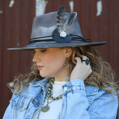 Amazonite Collar-Length Necklace with Indian Head Coin 252L