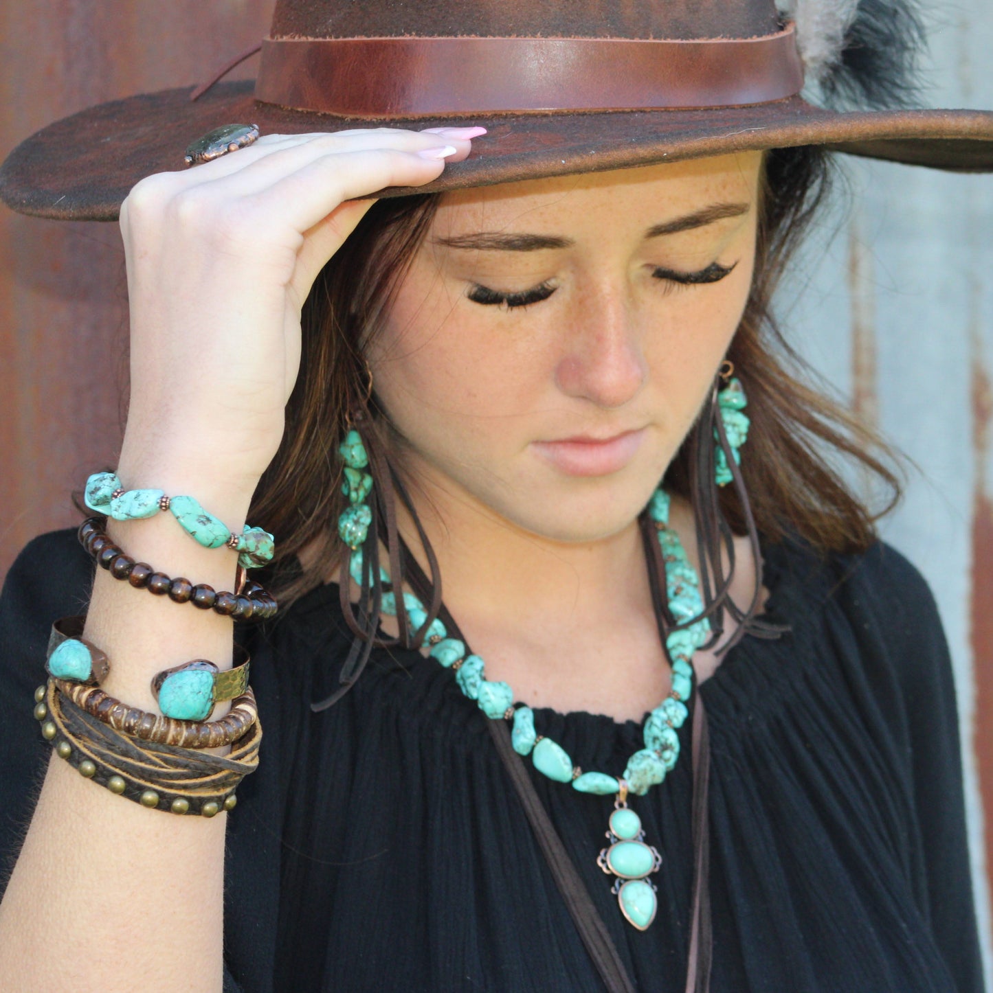 Genuine Natural Turquoise Cuff Bangle Bracelet 806t