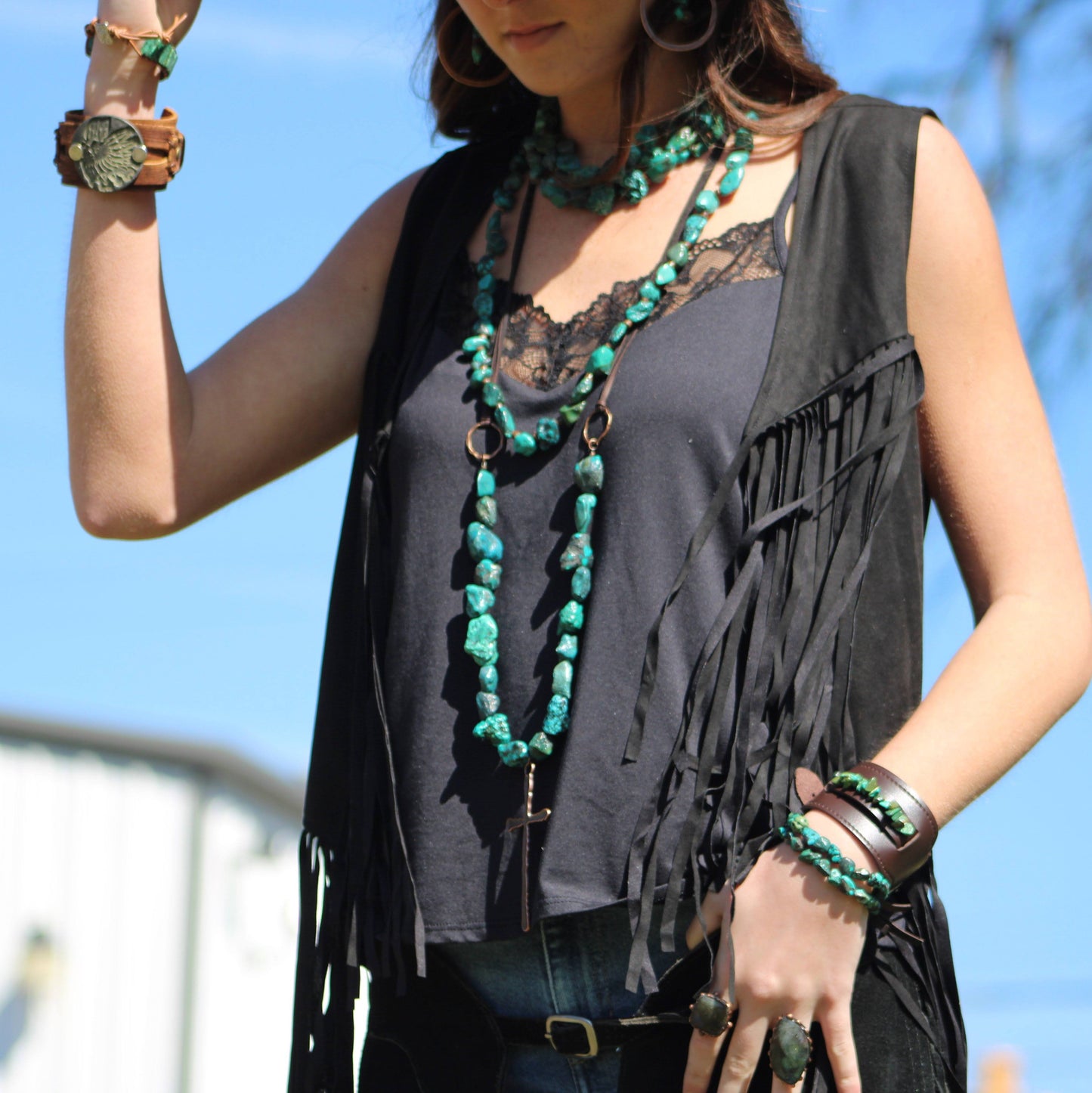 Genuine Labradorite Ring set in Antique Copper 012x