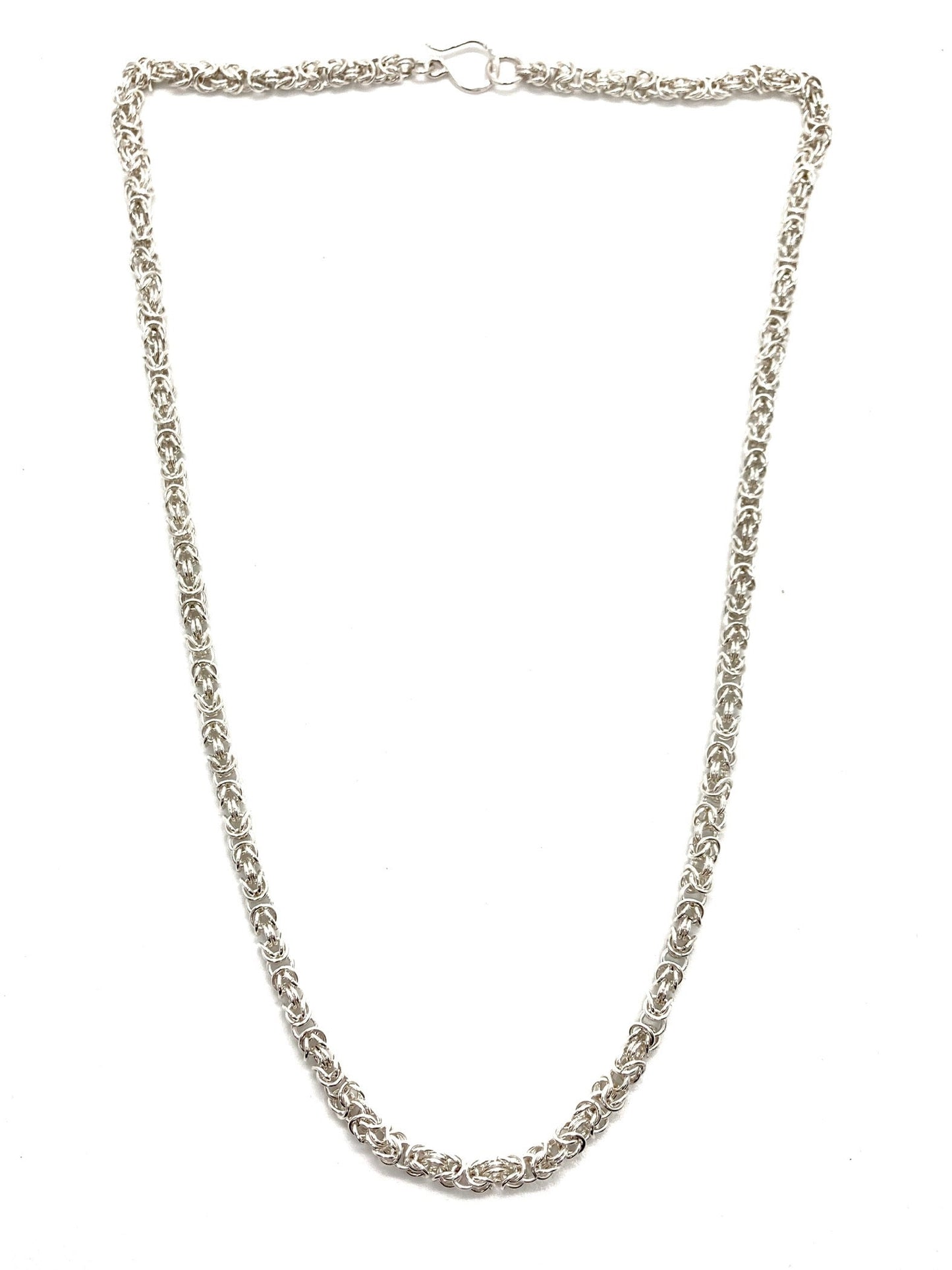Delicate Byzantine Chainmaille Necklace in Silver