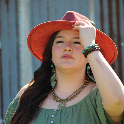 Picture Jasper Collar Necklace w/ Indian Buffalo Coin 259b