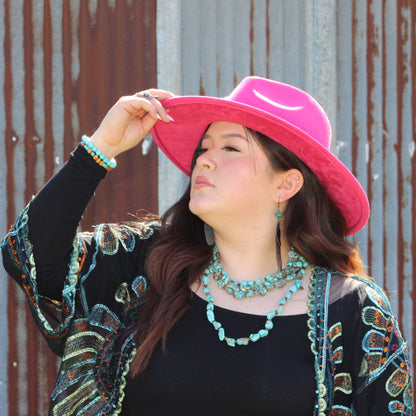 Long Blue Turquoise and Wood Necklace 259k