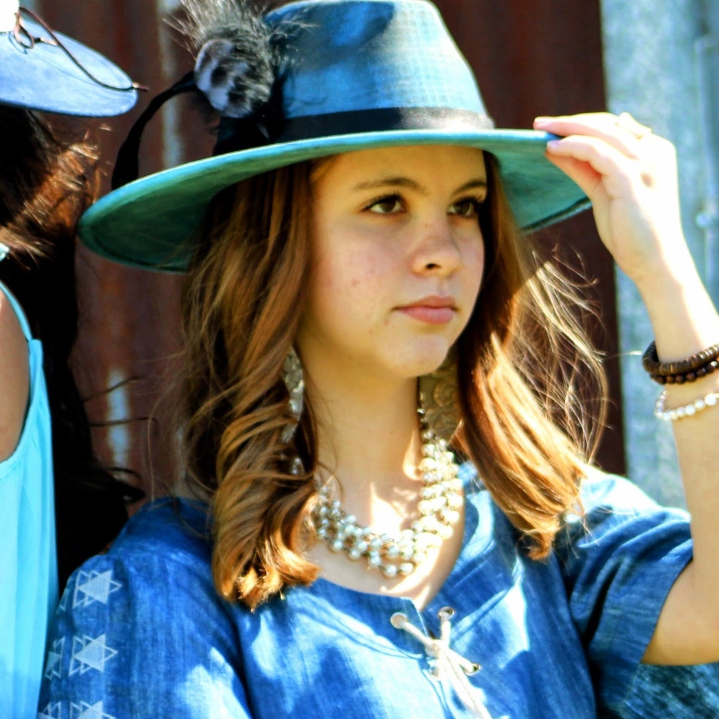 Leather Oval Earrings- Gilded Cowboy 207h