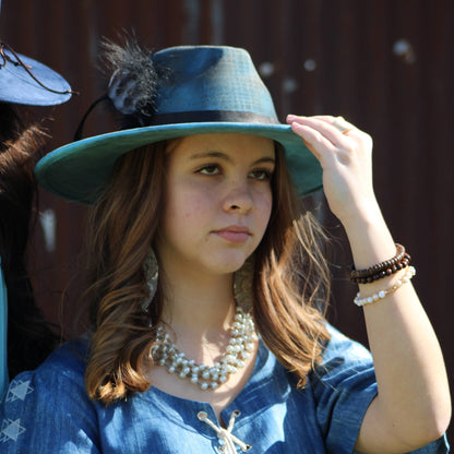 Five Strand Glass Pearl Collar-Length Necklace 257h