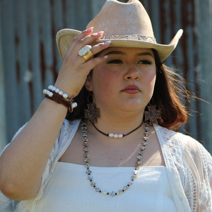 Hammered Copper Cross Earrings 220p