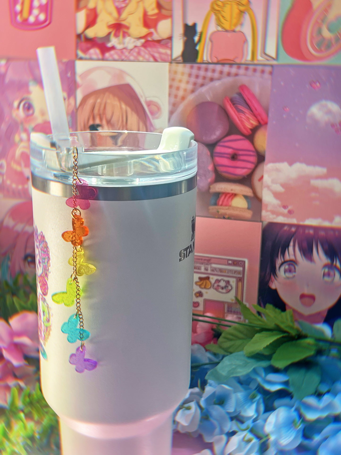 Candy Butterfly Rainbow Tumbler Cup Charms