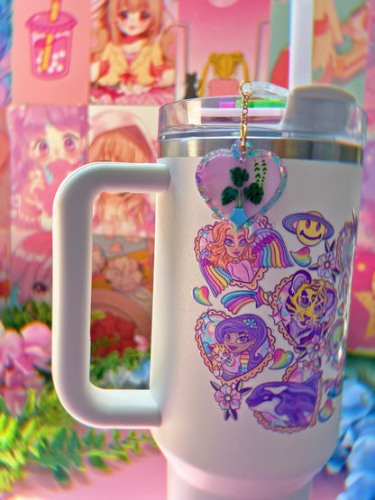 Plant Lady Heart Tumbler Cup Charms