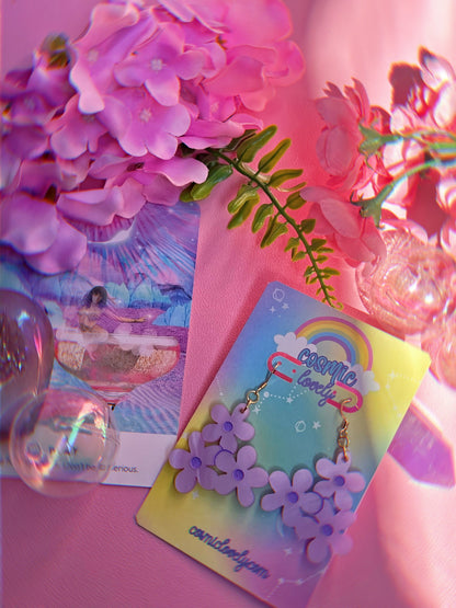 Lavender Flower Bunch Earrings