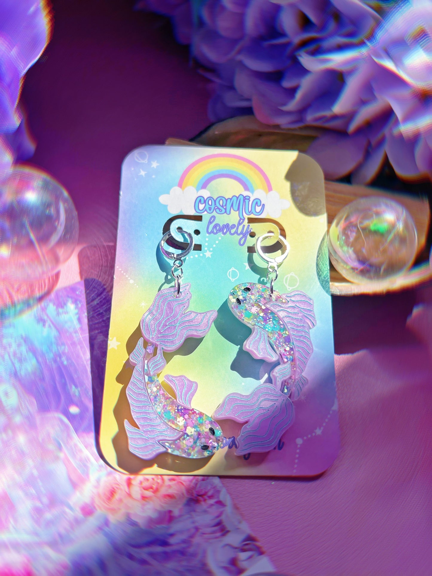 Pastel Spring Koi Fish Earrings