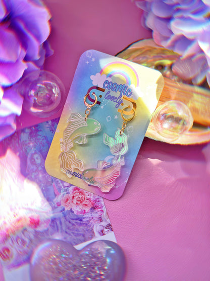 Iridescent Koi Fish Earrings