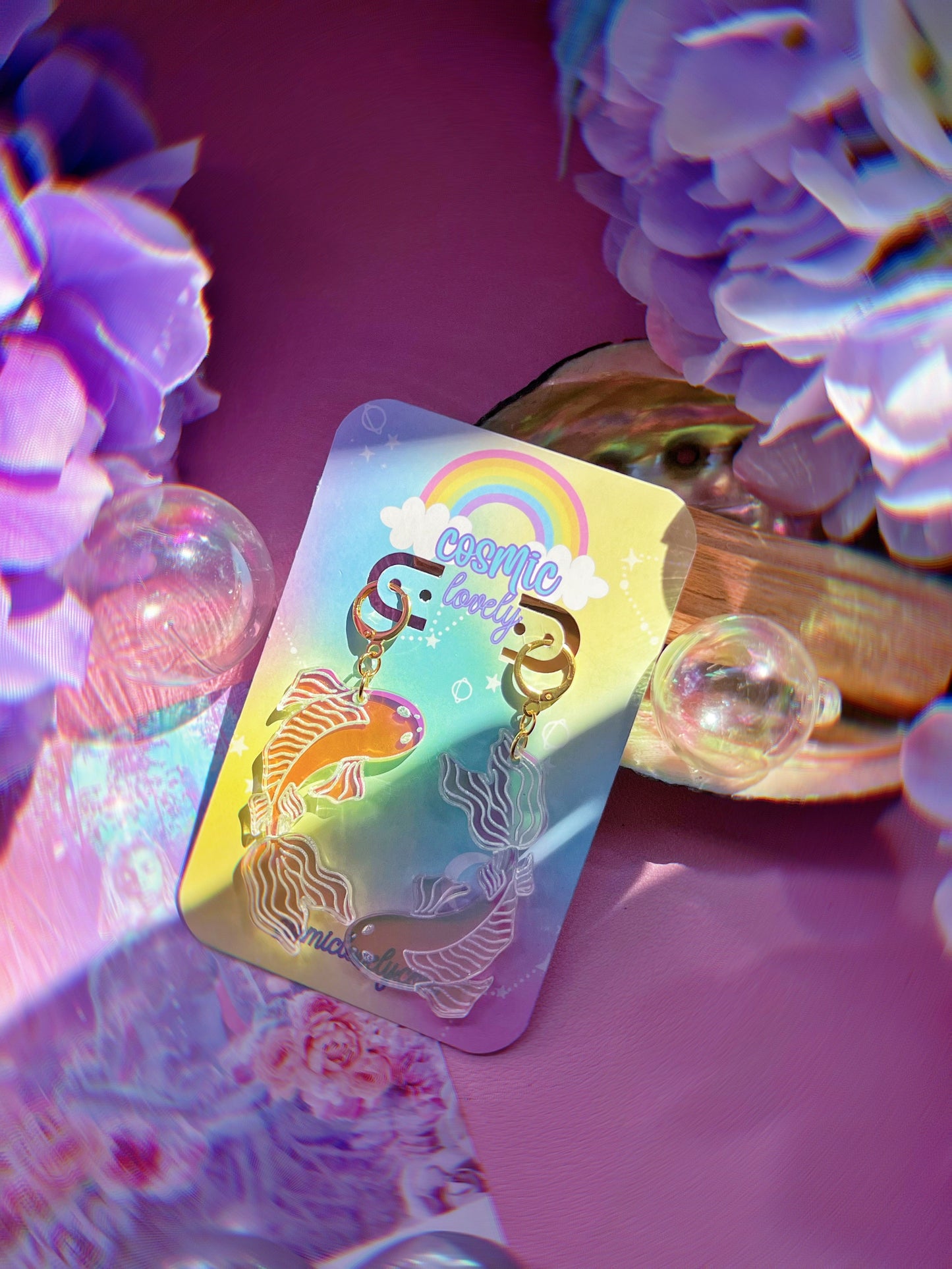 Iridescent Koi Fish Earrings