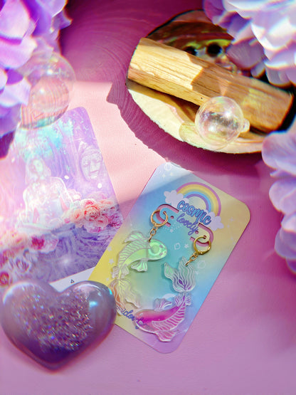 Iridescent Koi Fish Earrings