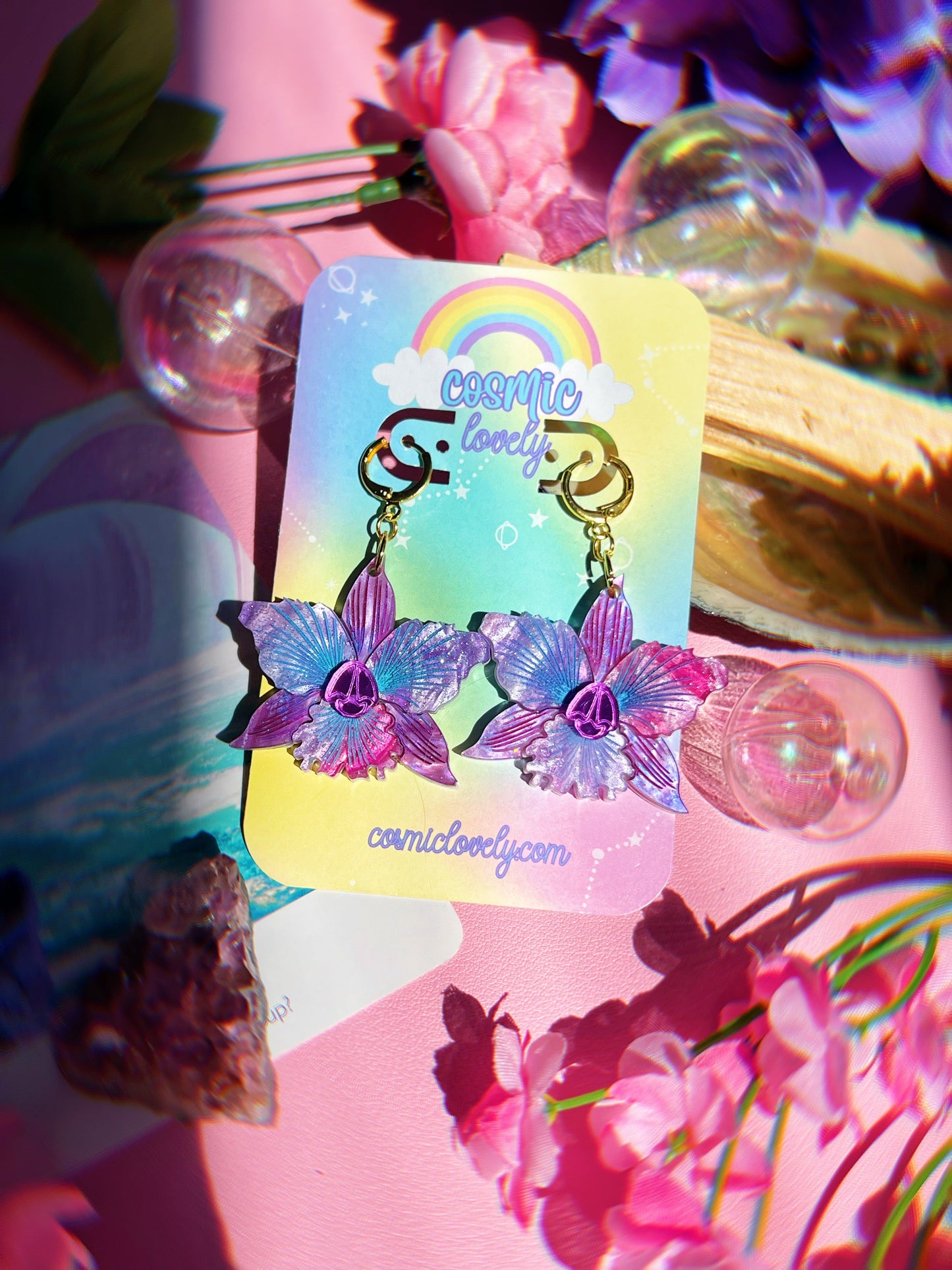 Tropical Orchid Earrings