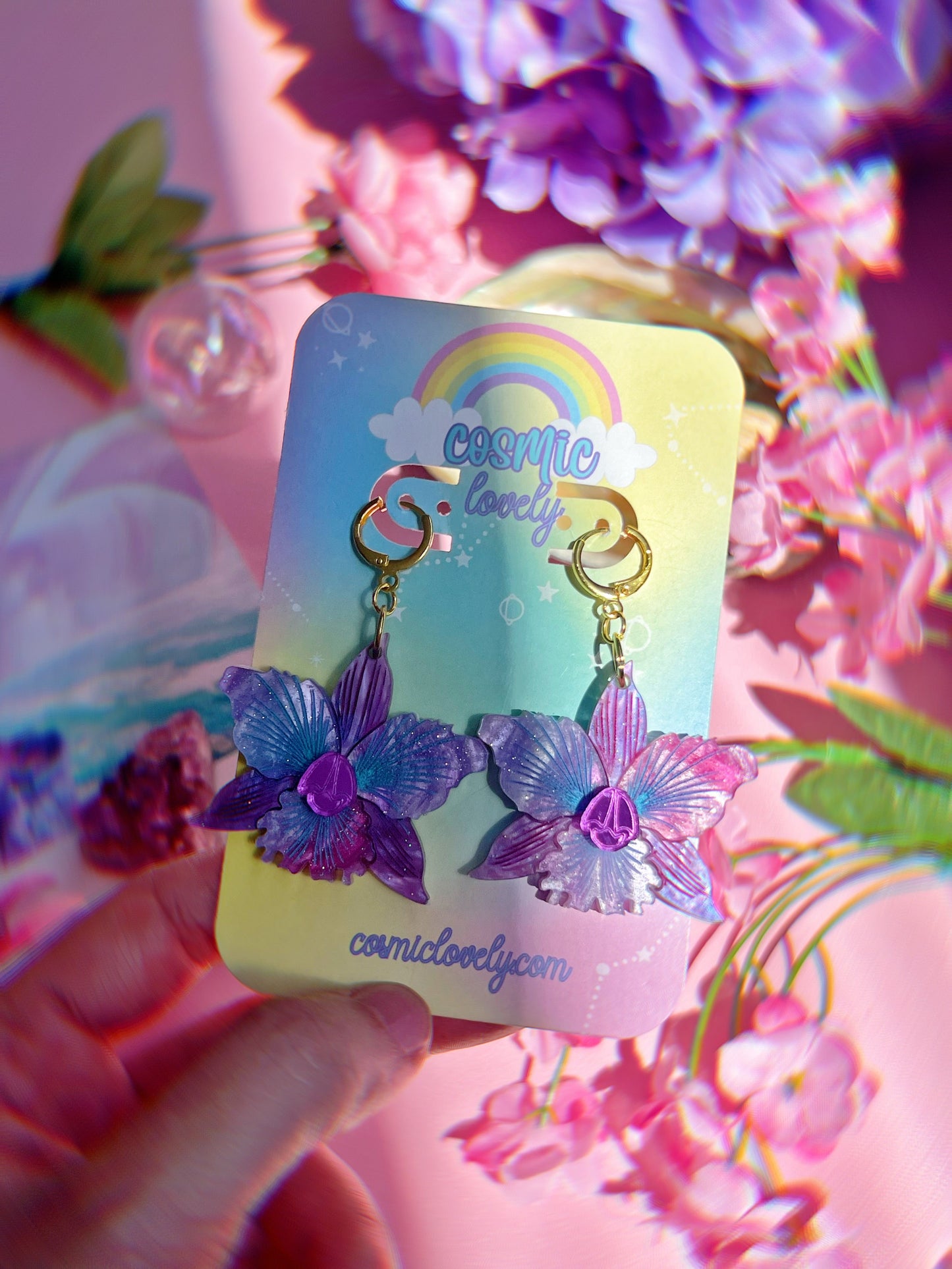 Tropical Orchid Earrings