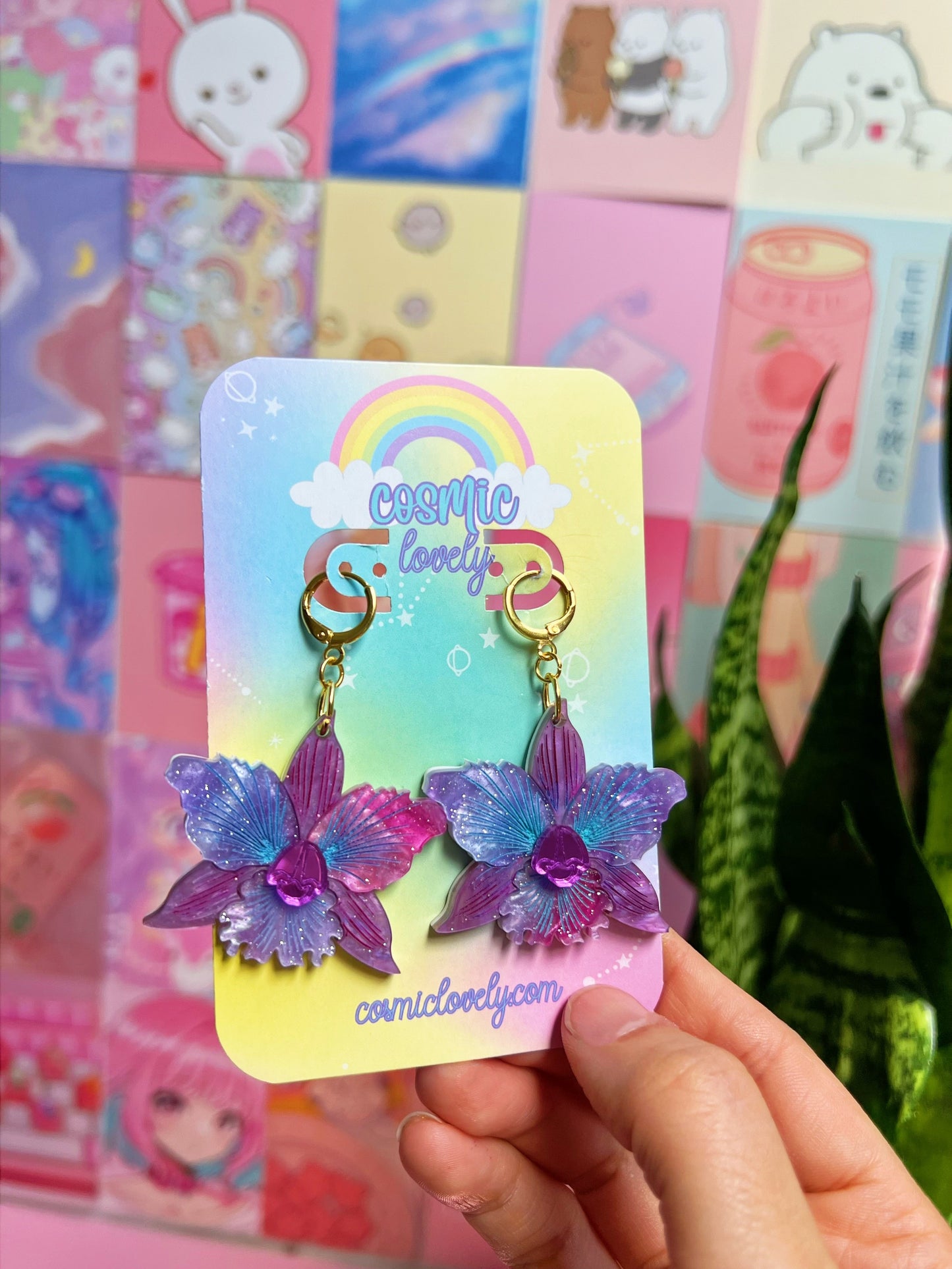 Tropical Orchid Earrings