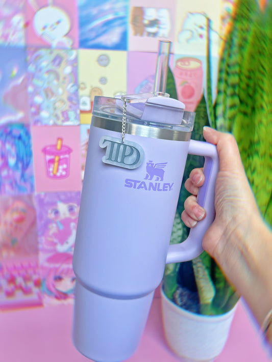 The Poets Pearl White & Gray Tumbler Cup Charms