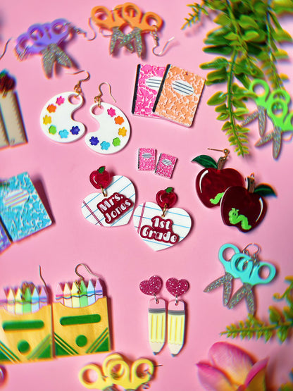**SINGLES** Pastel Composition Book Earrings